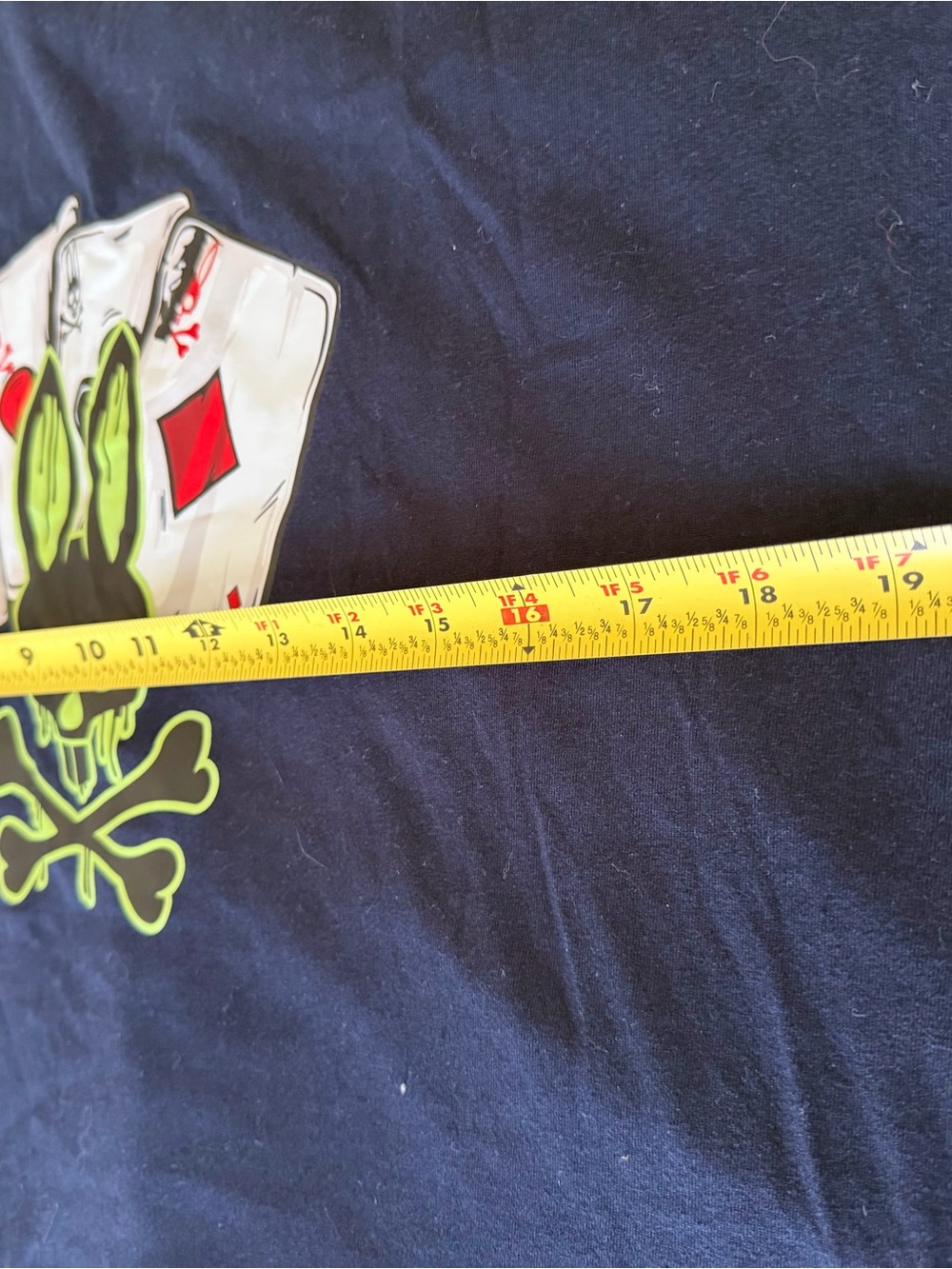Psycho Bunny Black Long Sleeve Tee with Neon Green Bunny Skull - Picture 5 of 6